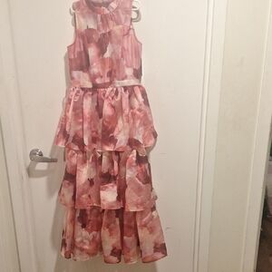 Speechless Pink Floral Tiered Dress